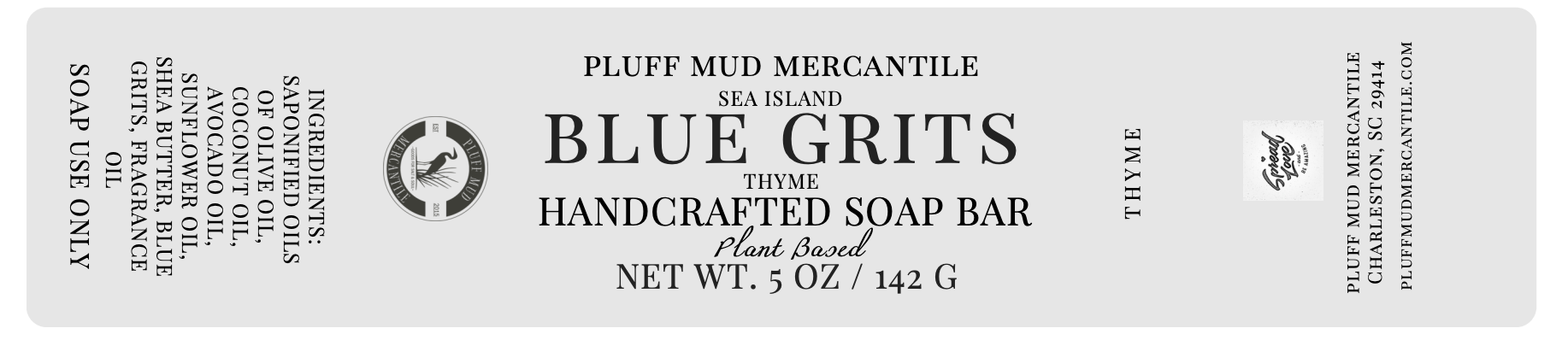 5 oz Sea Island Blue Grits Handcrafted Soap
