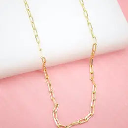 gold paper clip chain 18"