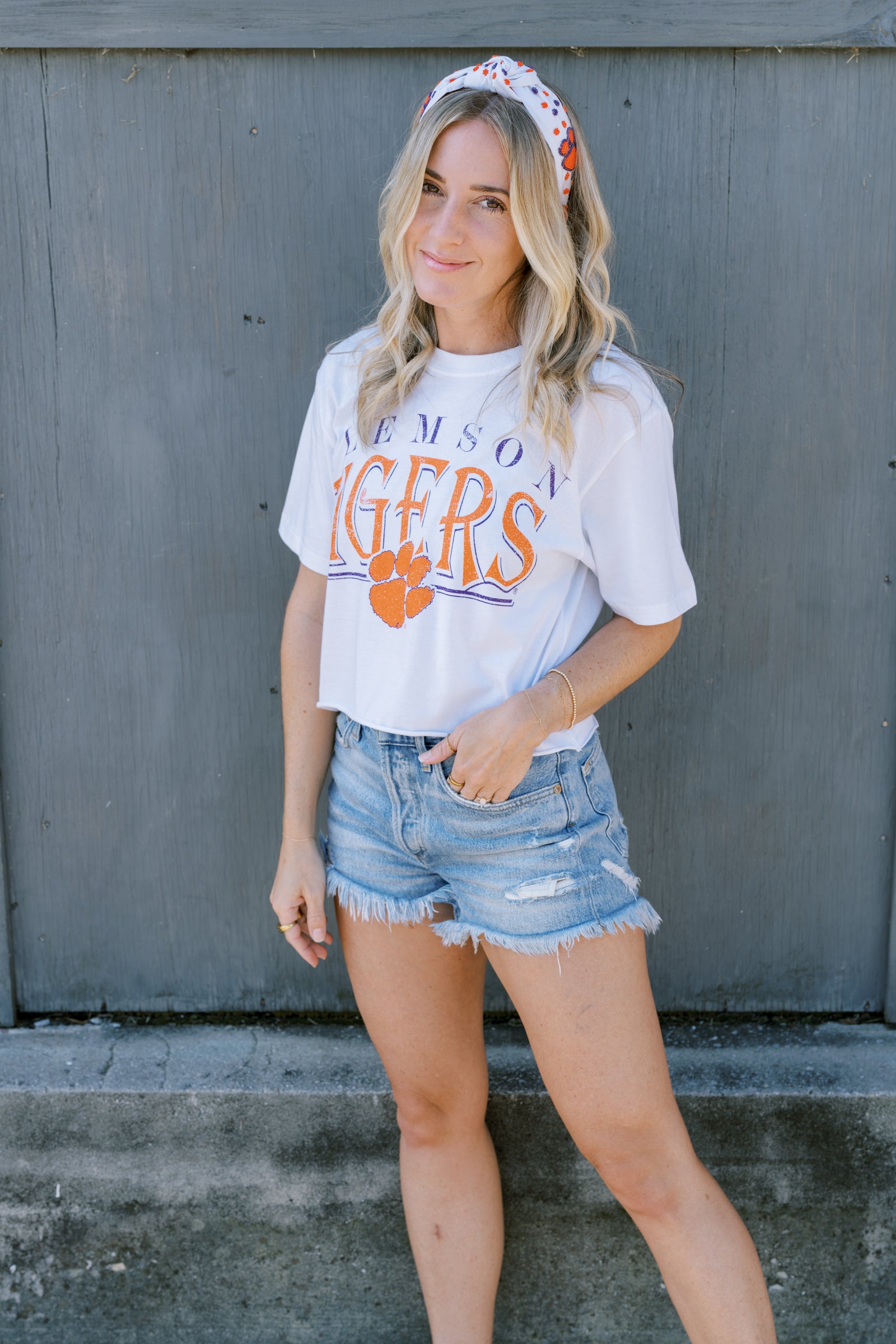 Clemson Tigers 80's Cropped Tee