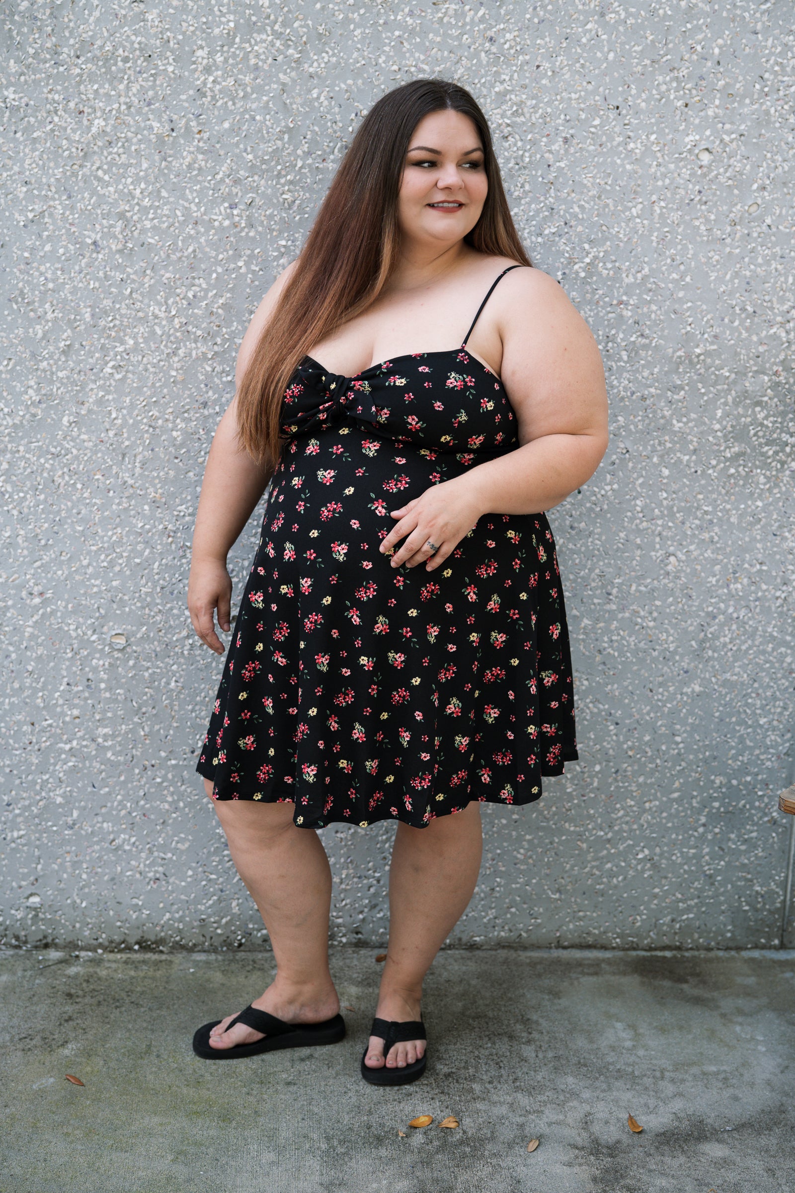 Floral Fit and Flare Dress Plus