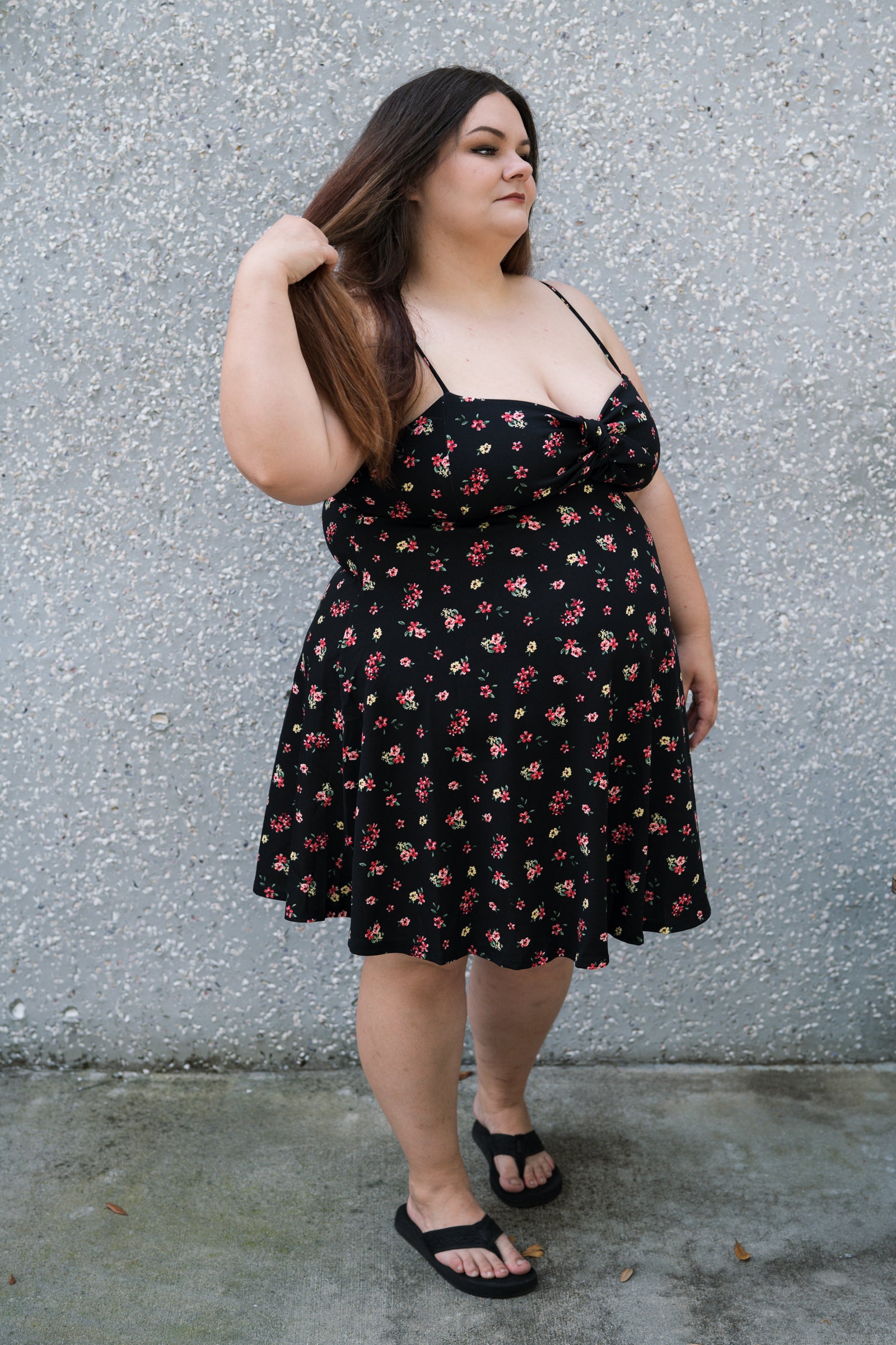 Floral Fit and Flare Dress Plus