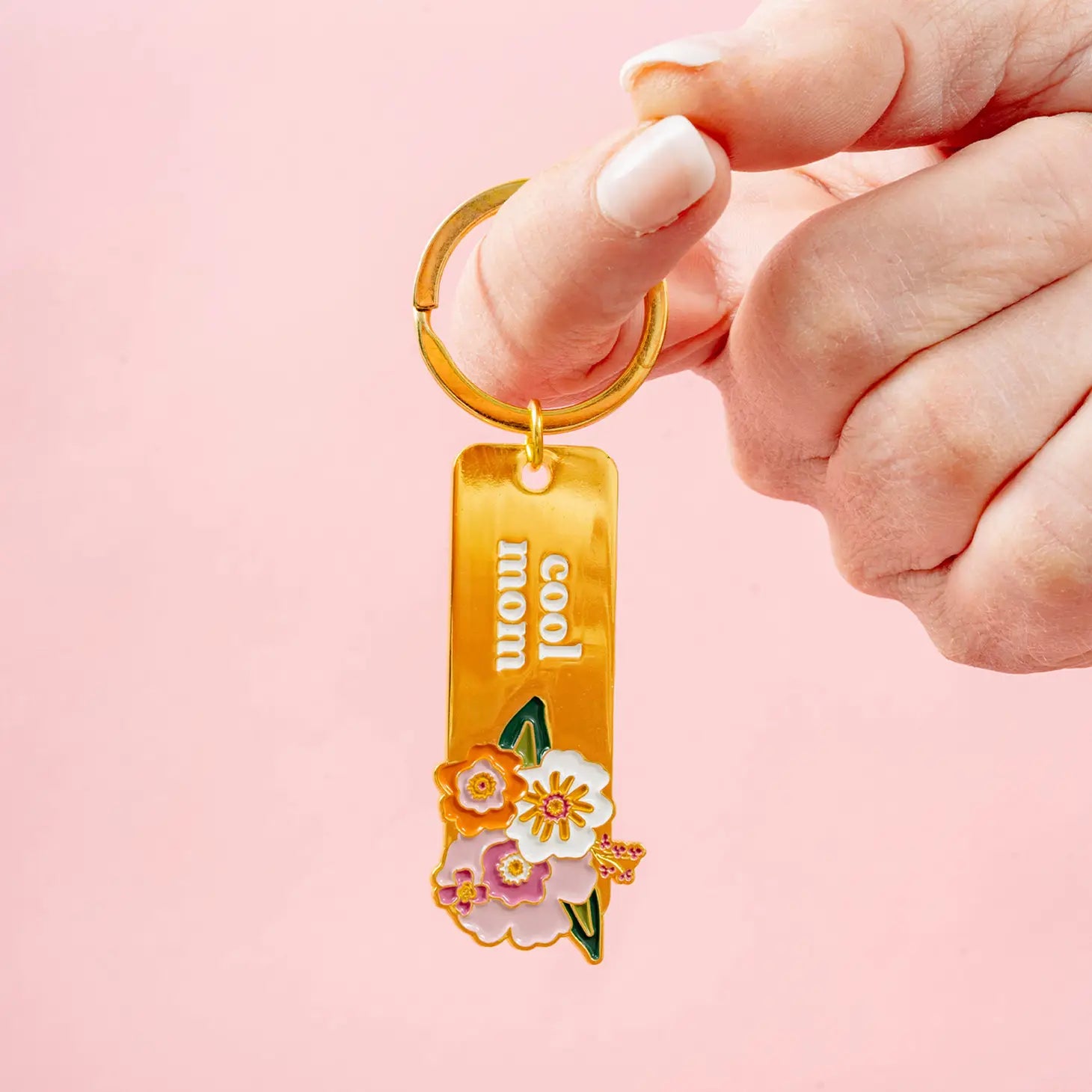Floral Cool Mom Keychain