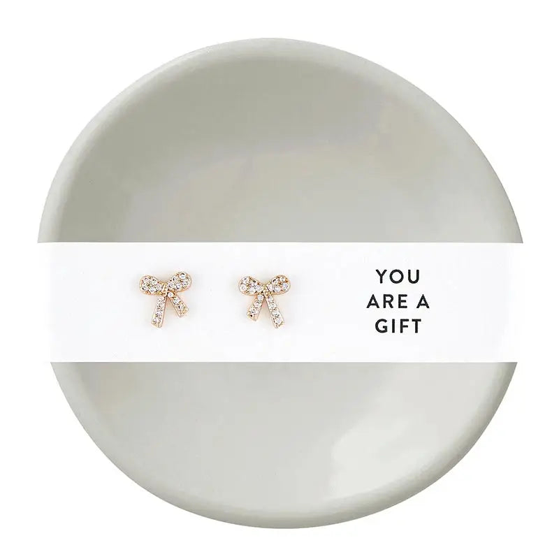 Holiday Earrings and Trinket Tray Set- You are a Gift