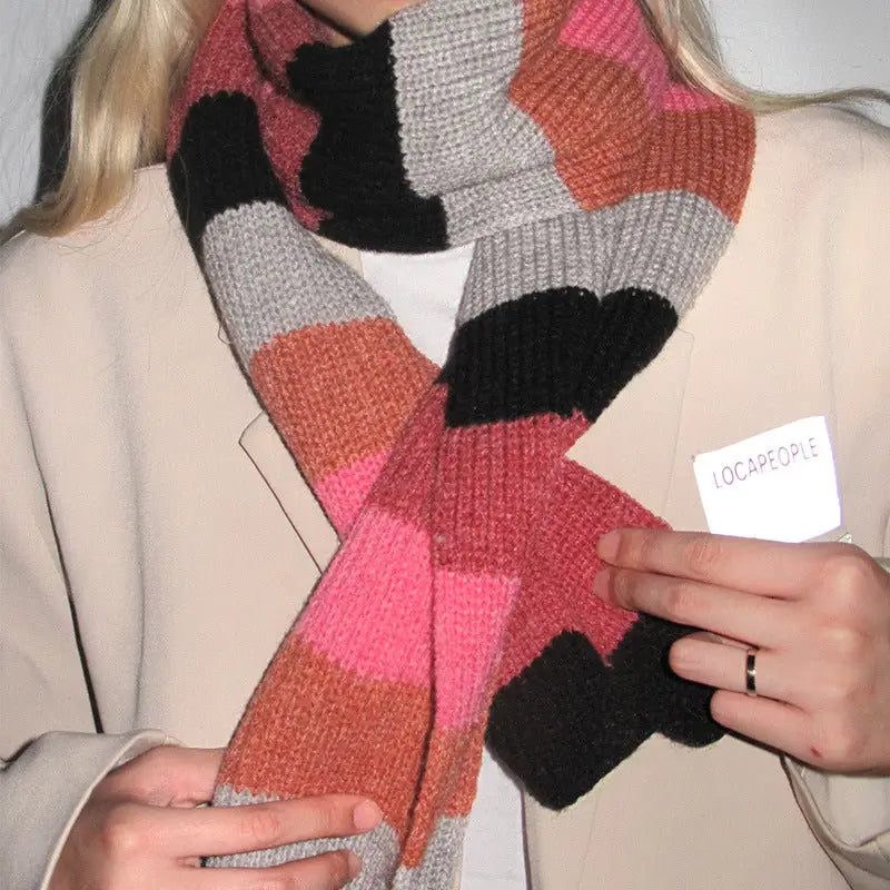 Contrast Knitted Scarf