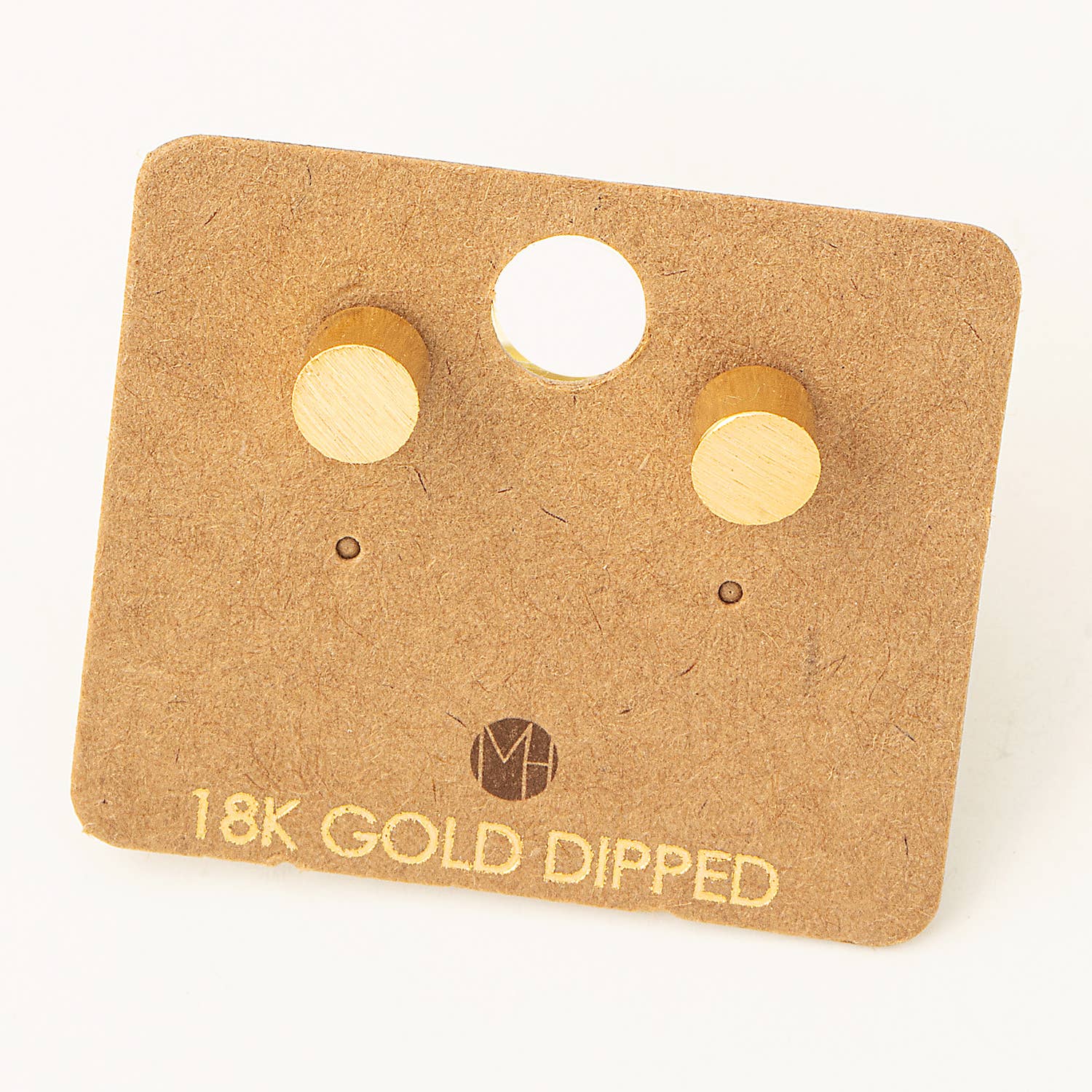 18K Gold Dipped Mini Cylinder Stud Earrings