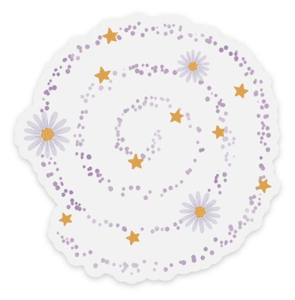 TSwift Lavender Spiral Sticker, 3x3in