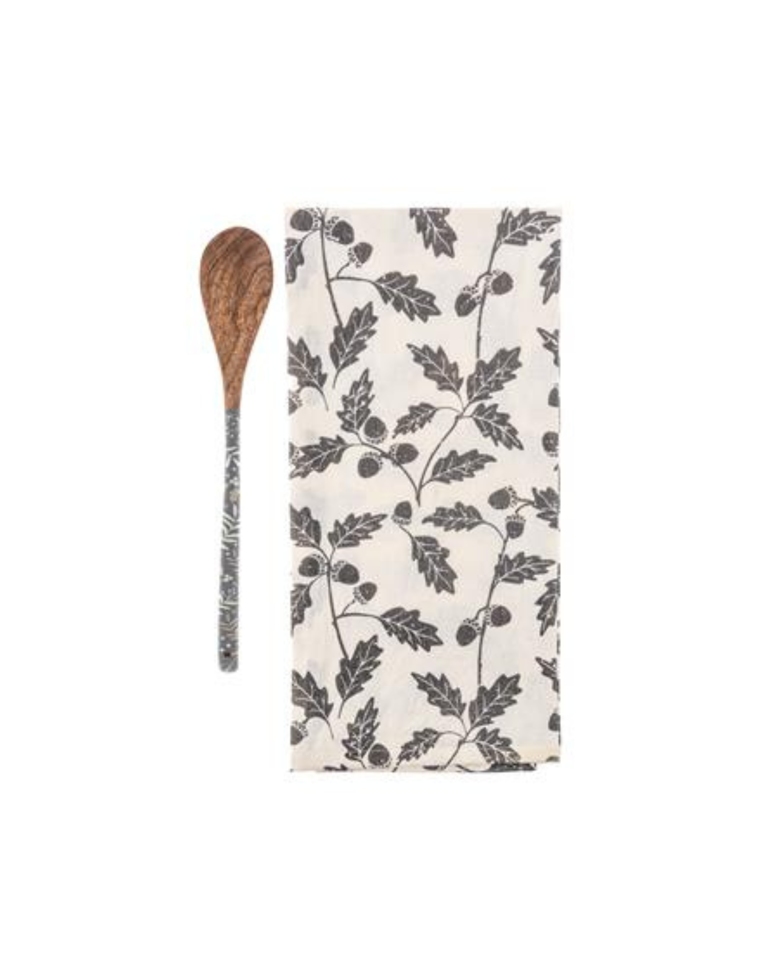 Acorn Tea Towel with Wooden Spoon