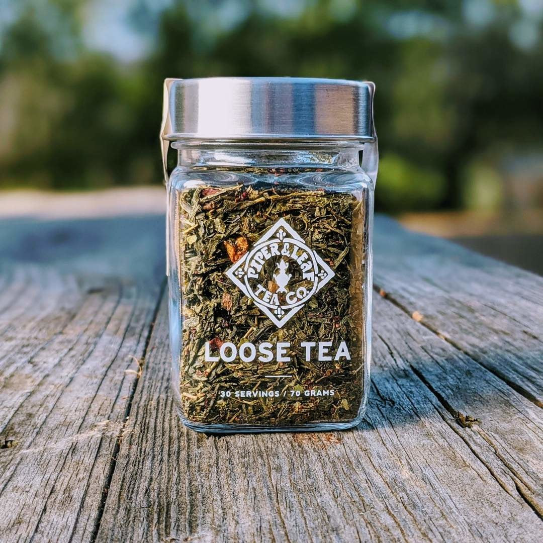 Glass Jar of Loose Leaf Tea