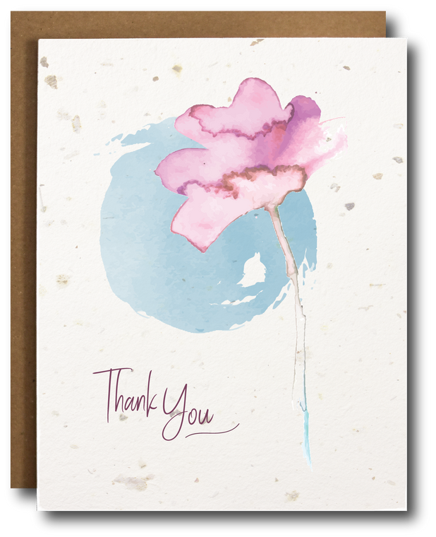 Thank You Floral Watercolor Card