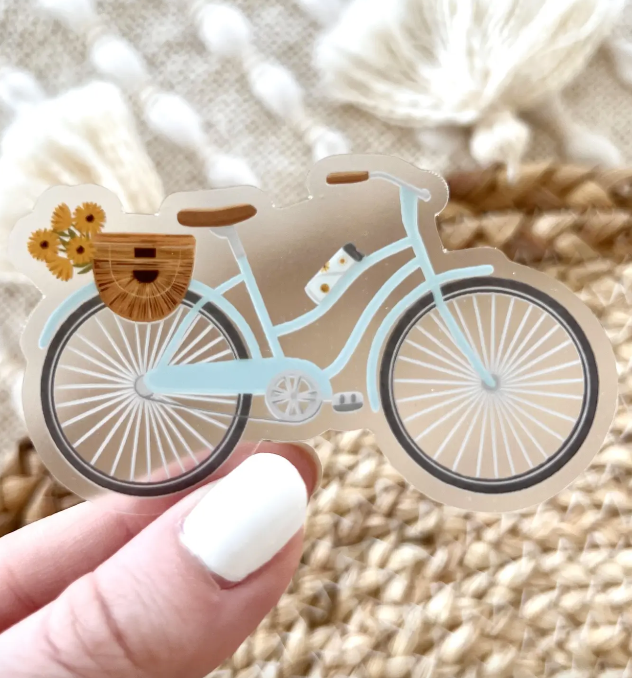 Clear Blue Bicycle Sticker