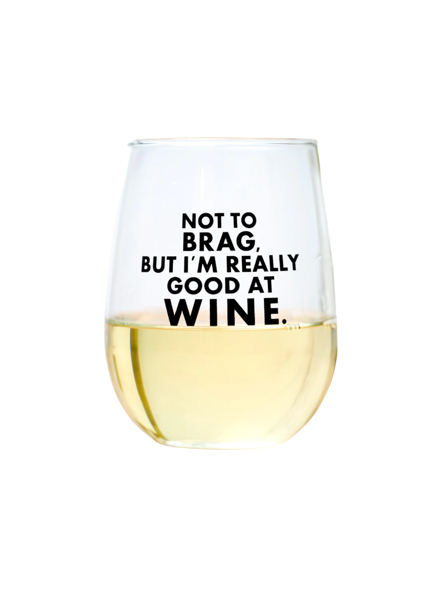 Not to brag wine glass